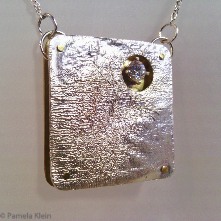 Riveted Reticulated Silver Pendant