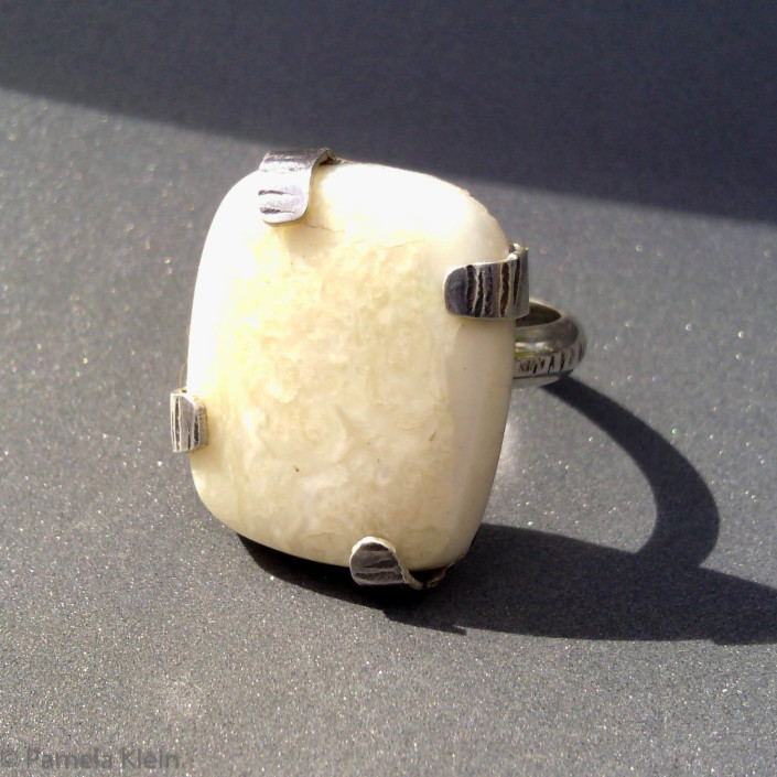 Fossil Ivory Tab Ring