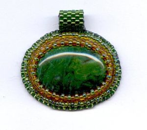Bead Embroidered Cabochon