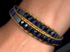 Leather Beaded Wrap Bracelet