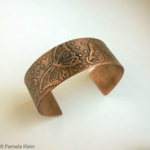 Butterfly Etched Copper Cuff Bracelet