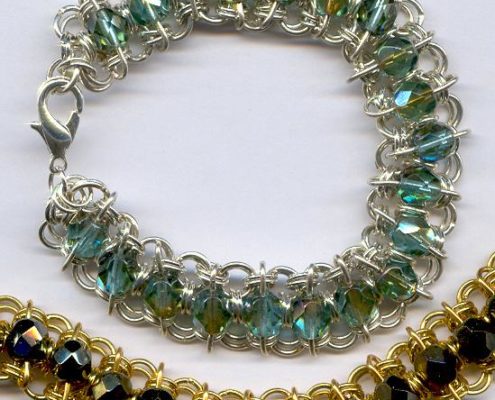 Chain Mail Bracelet with Beads