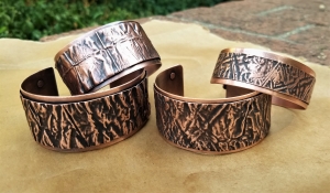 Riveted Copper Cuffs - Student Work