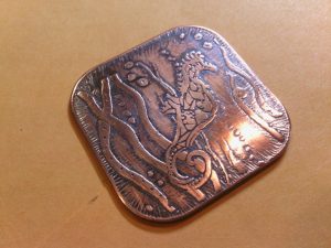 Etched Copper Seahorse