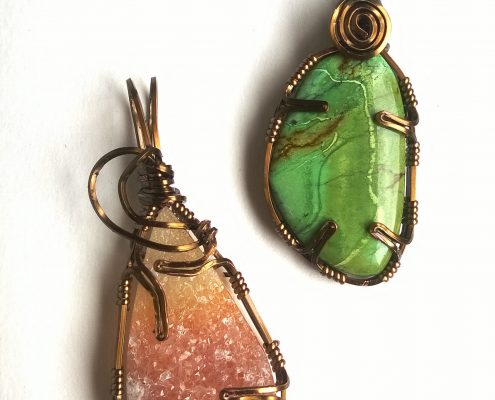 Prong Wire Wrapped Pendants