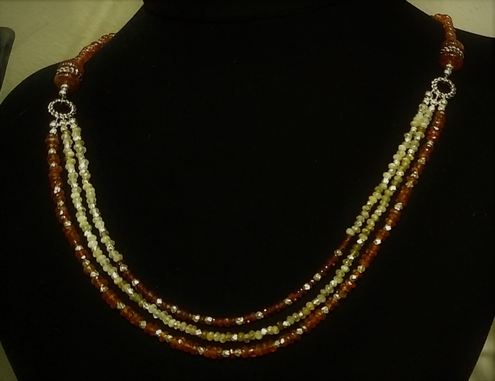 Garnet-Prehnite Necklace