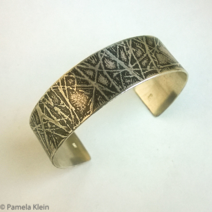 Branches Etched Silver Cuff Bracelet