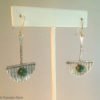 Silver Pendulum Earrings with Green Turquoise