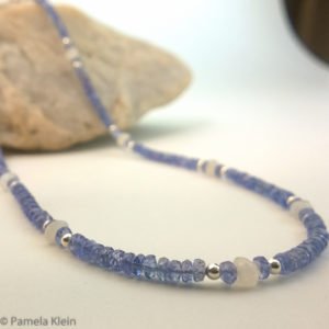 Faceted Tanzanite and Moonstone Necklace