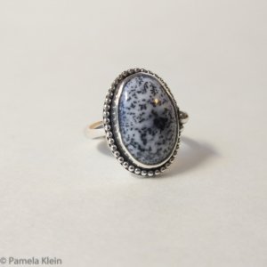 Dendritic Opal Ring w Dots accents